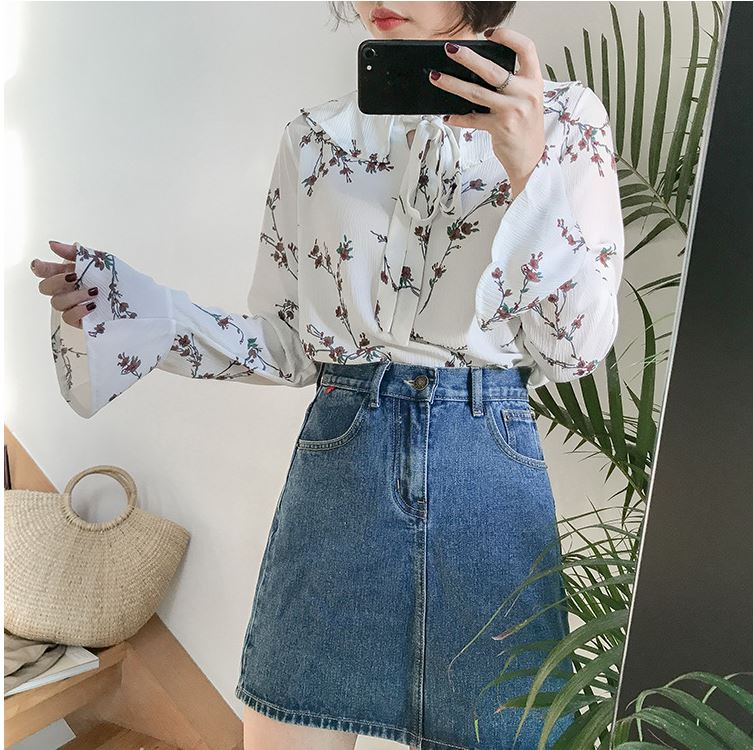 NEW FASHION LADY GIRL Blouse Cotton Flower Blouse