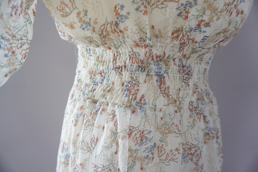 Flower chiffon long one piece autumn visitor 3colo