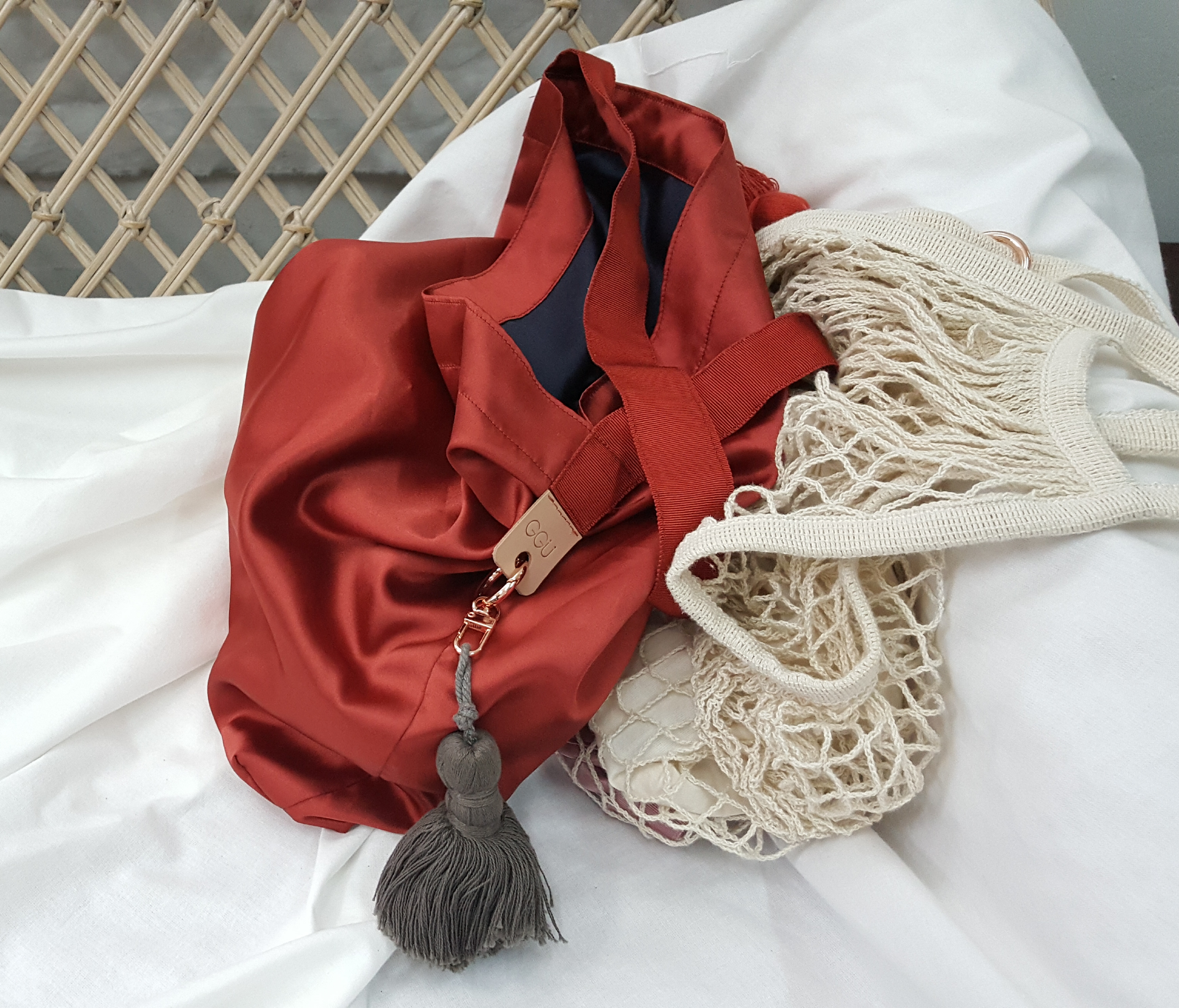 NEW ECO BAG GGU color holic Satin shoulder eco bag