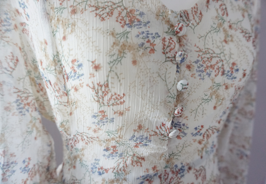 Flower chiffon long one piece autumn visitor 3colo