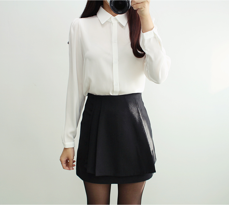 NEW FASHION LADY GIRL Blouse modern curly long sle