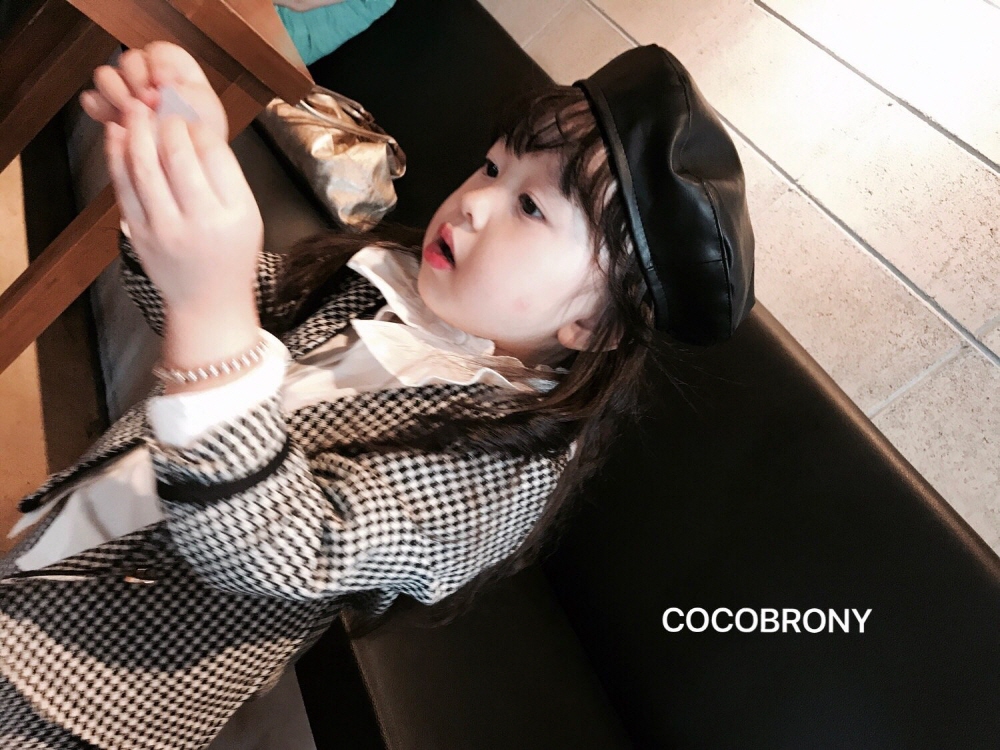 Leather Beret Girl Baby Toddler Hat Baby