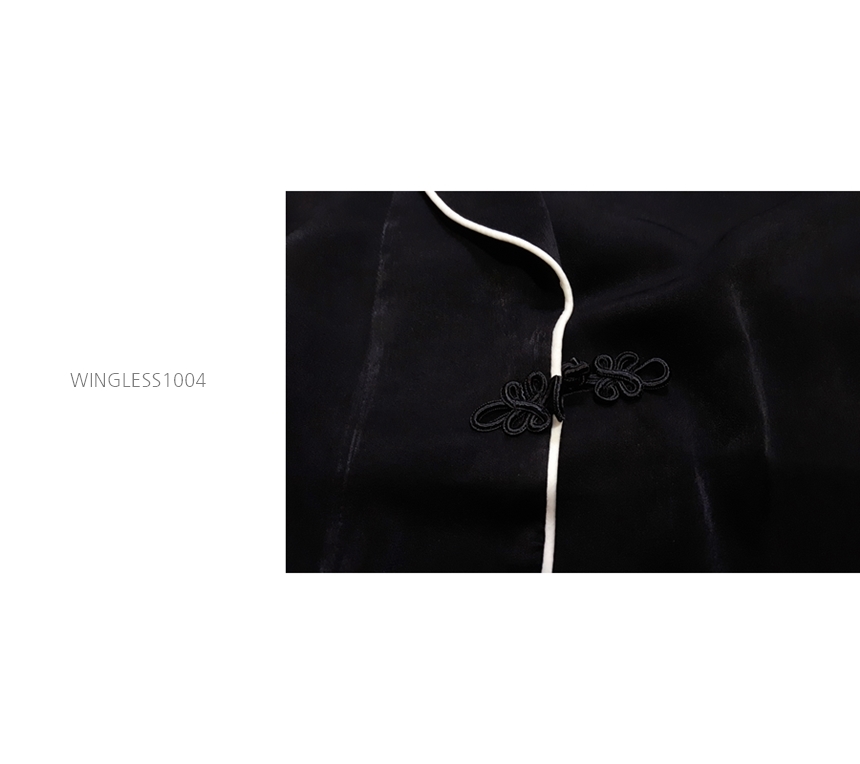 New modern style cheongsam knot couple pajamas paj