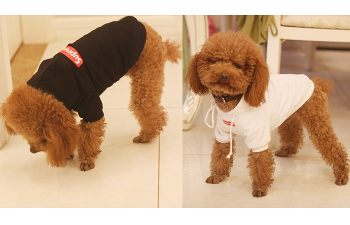NEW DOG FASHION Supreme st hooded tee puppy clothe
