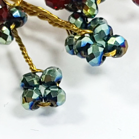 Fine Elegant White Side Stand Back Flower Hanbok H