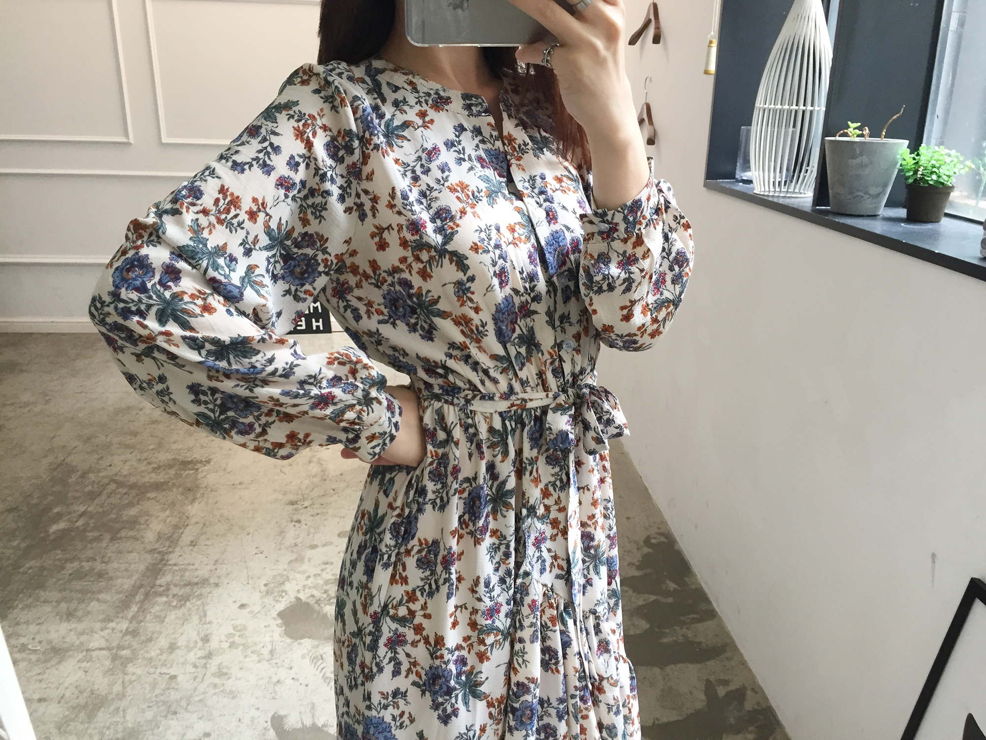 New Women Dress Flower Uniform Dress Ivory Black B