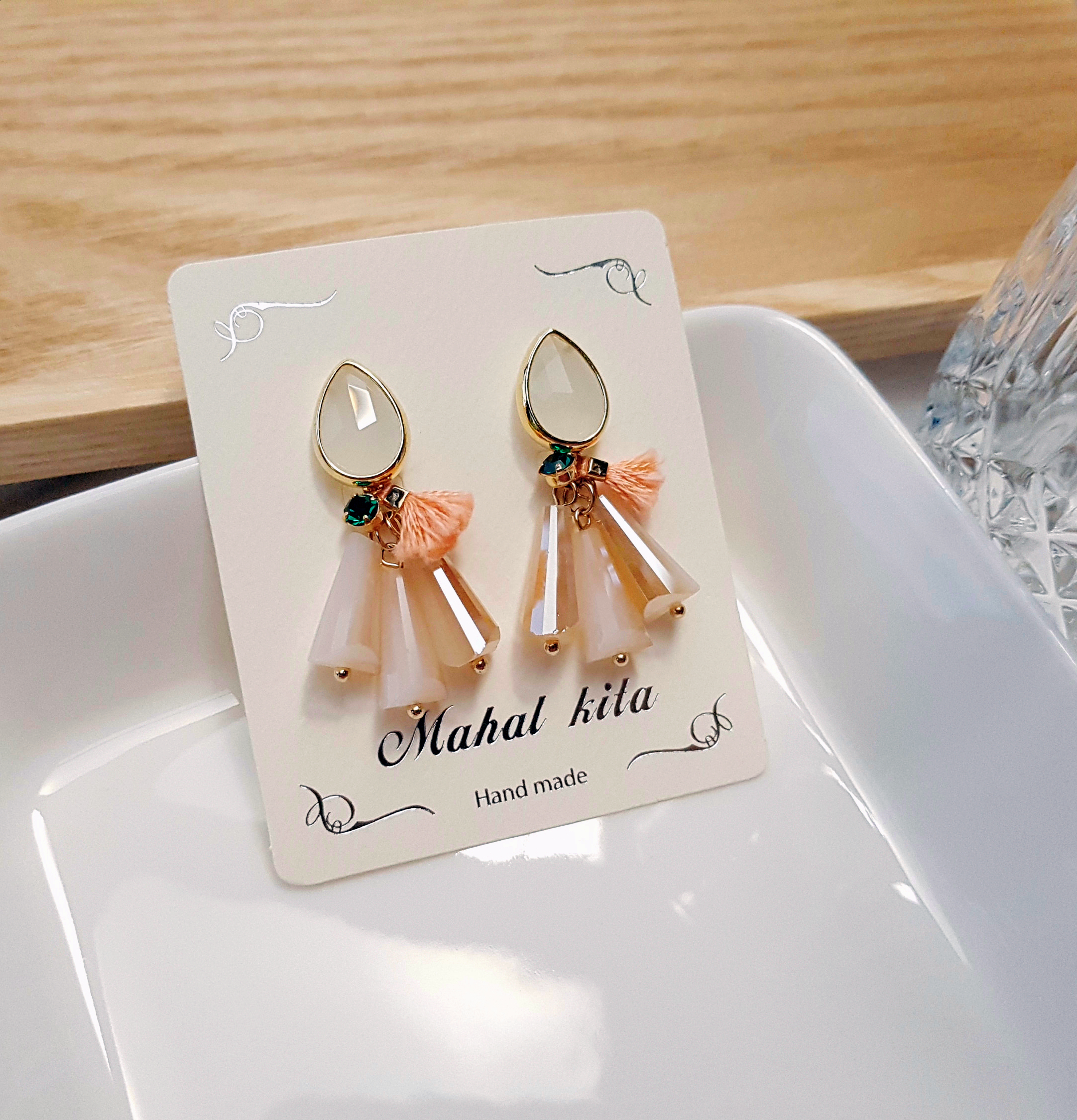 Pearl chain bar drop earrings girlfriend gift fanc