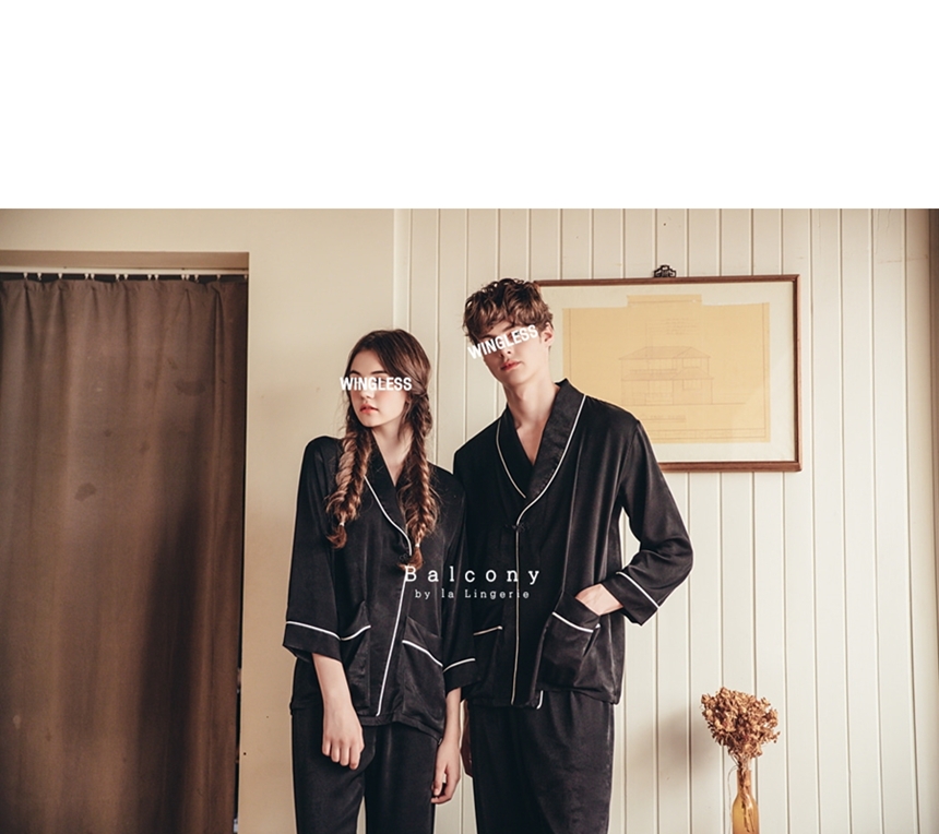 New modern style cheongsam knot couple pajamas paj