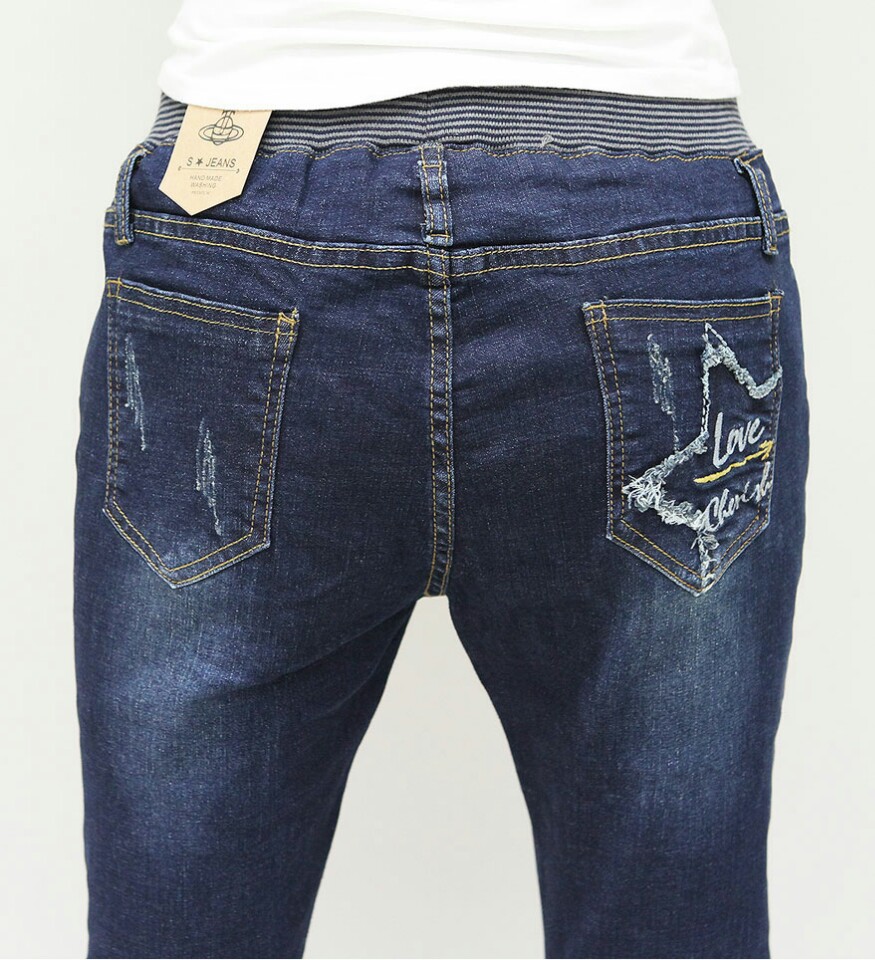 Women Jeans Pants Point Denim Exhaust Pants S ~ XL