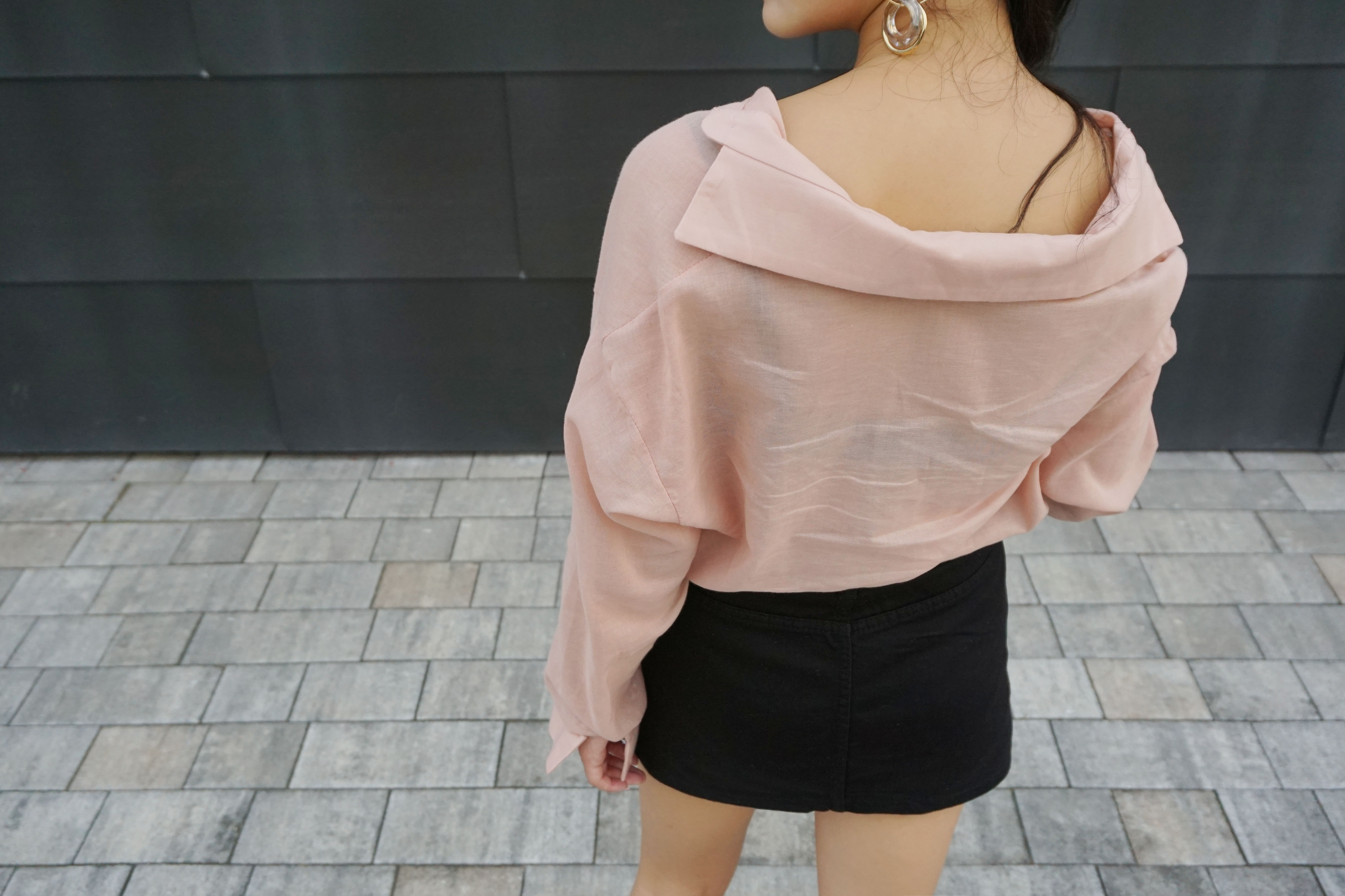 'Nuruaa' A-Line Cotton Miniskirt White Black