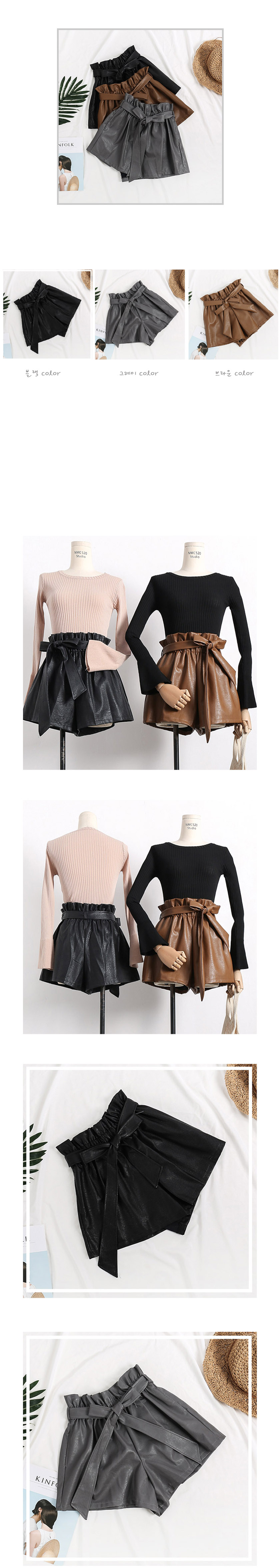 Women Short Pants Direct import, leather shorts, l