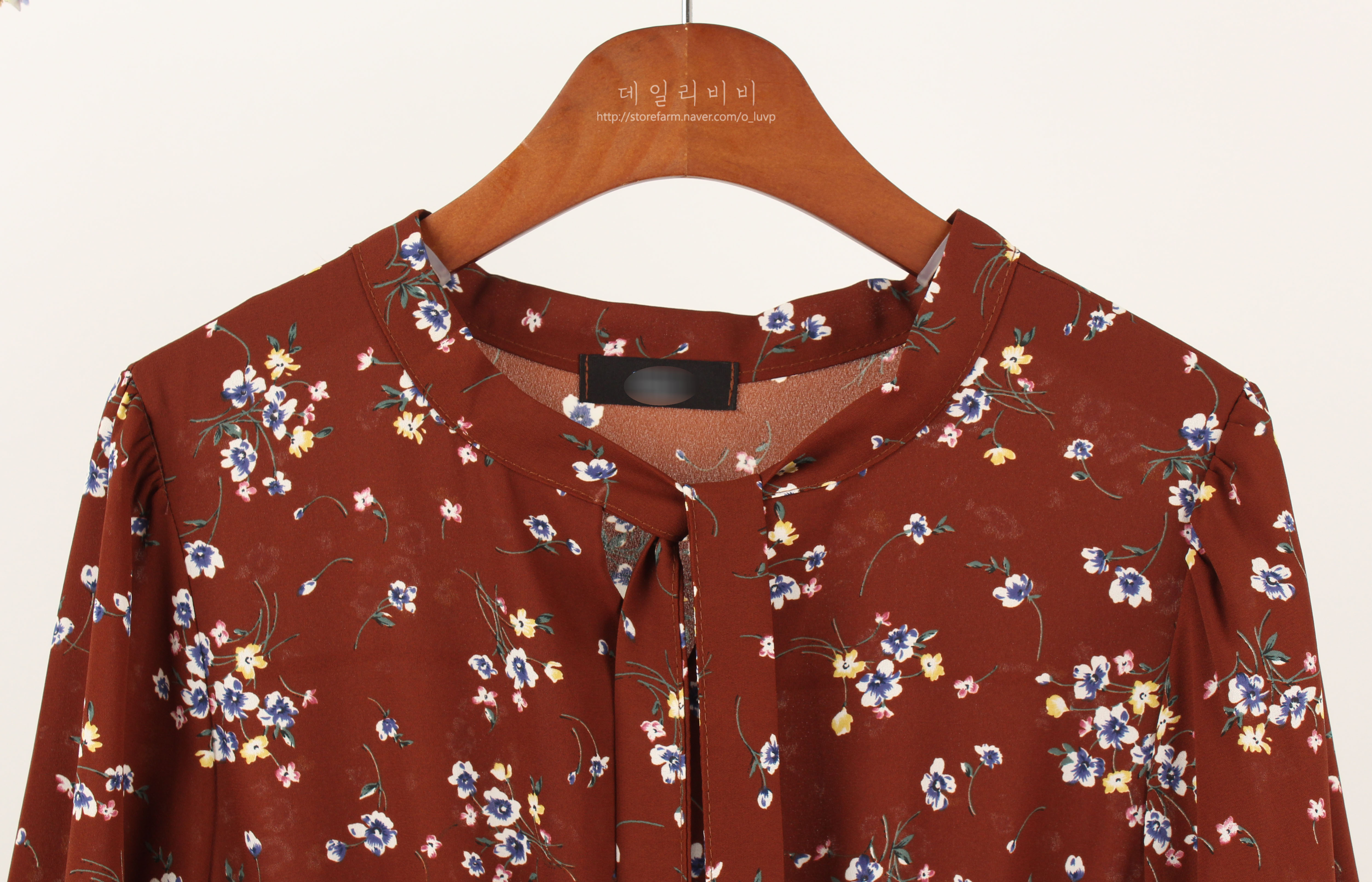 Flower Ribbon Tie Chiffon Dress 3color Light Autum