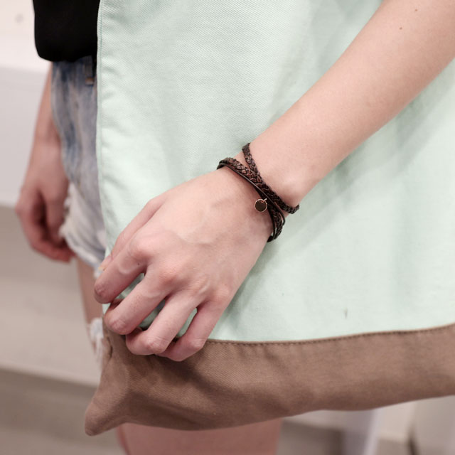 Leather Leather Layered Twine Bracelet Woman Fall Fashion Twist