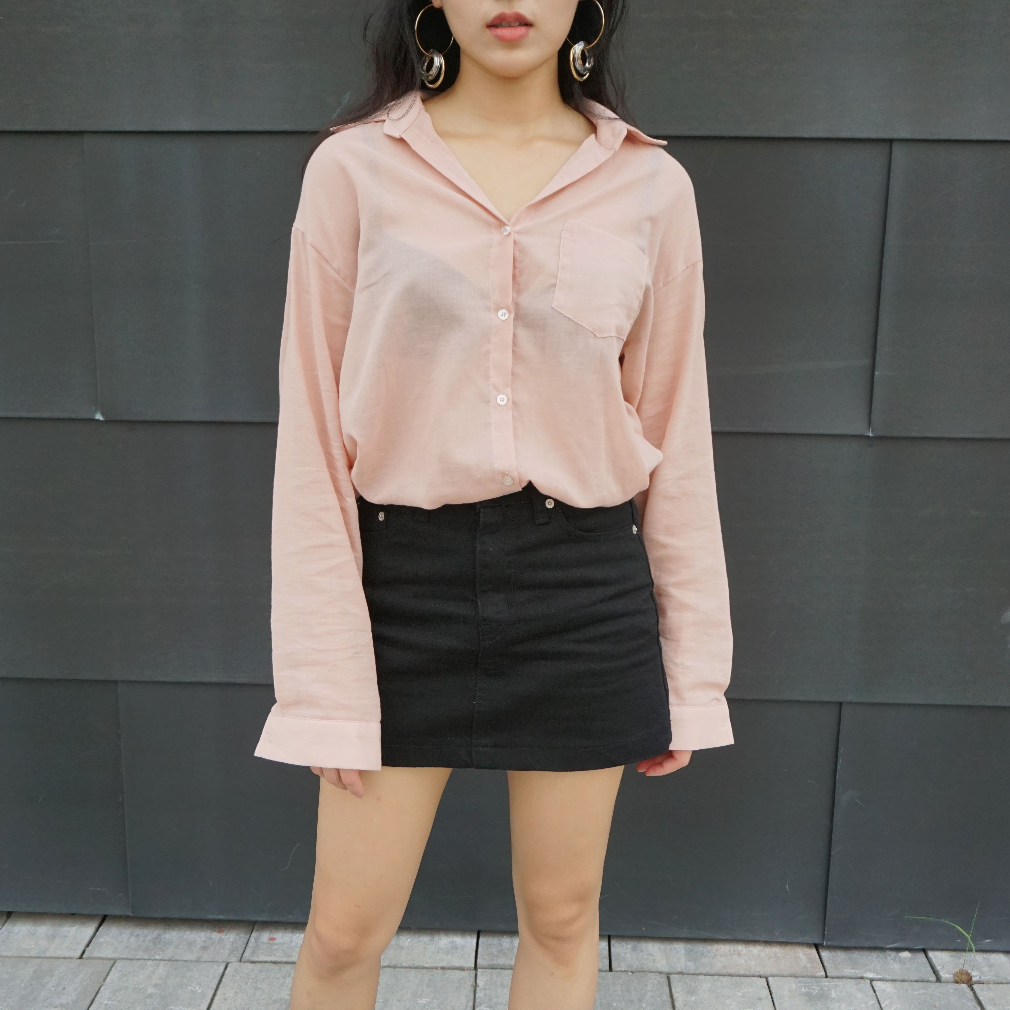 'Nuruaa' A-Line Cotton Miniskirt White Black