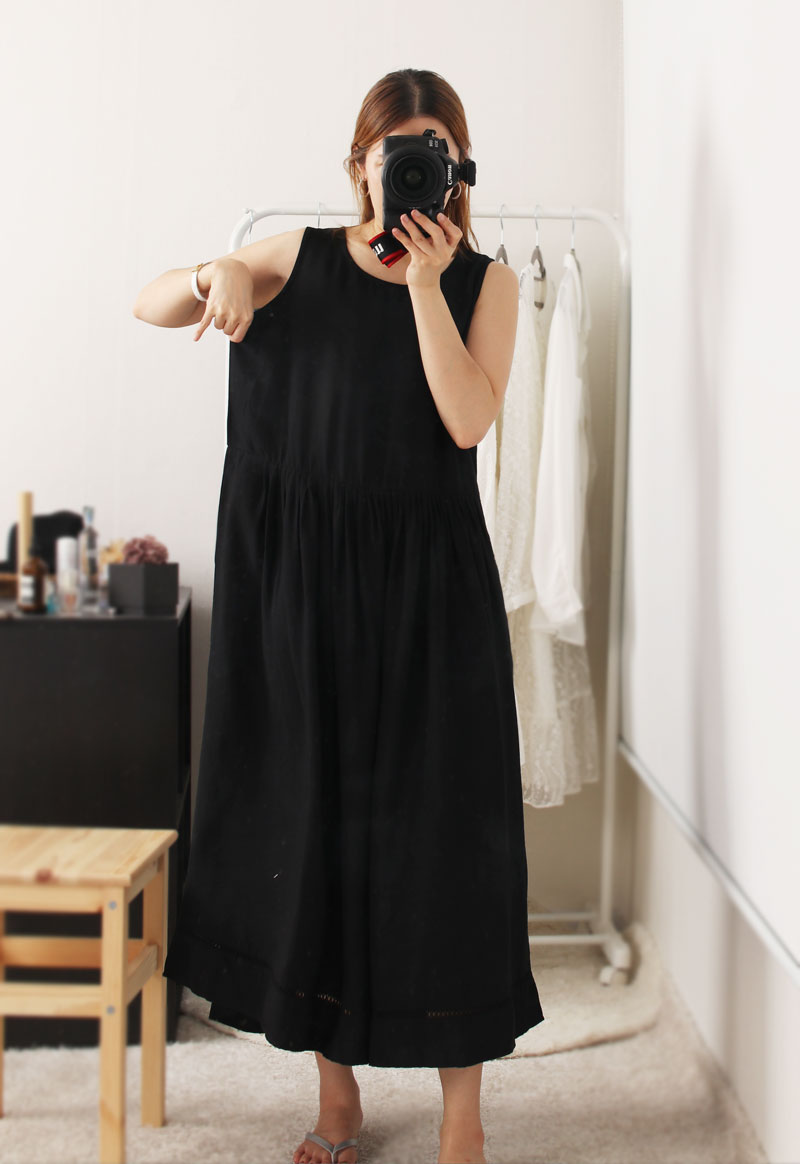 NEW FASHION LADY GIRL DRESS sleeveless hem punchin