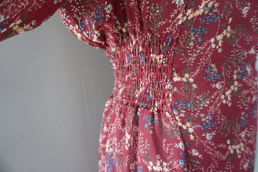 Flower chiffon long one piece autumn visitor 3colo