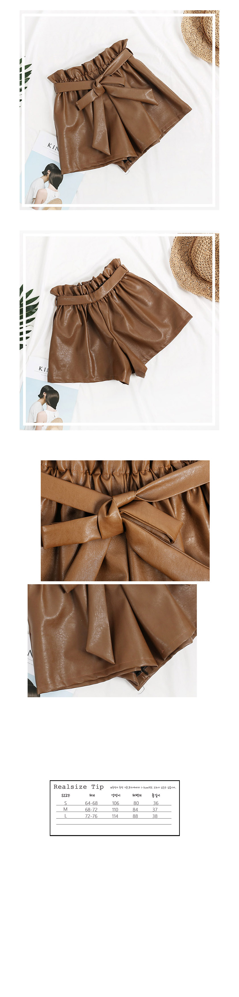 Women Short Pants Direct import, leather shorts, l