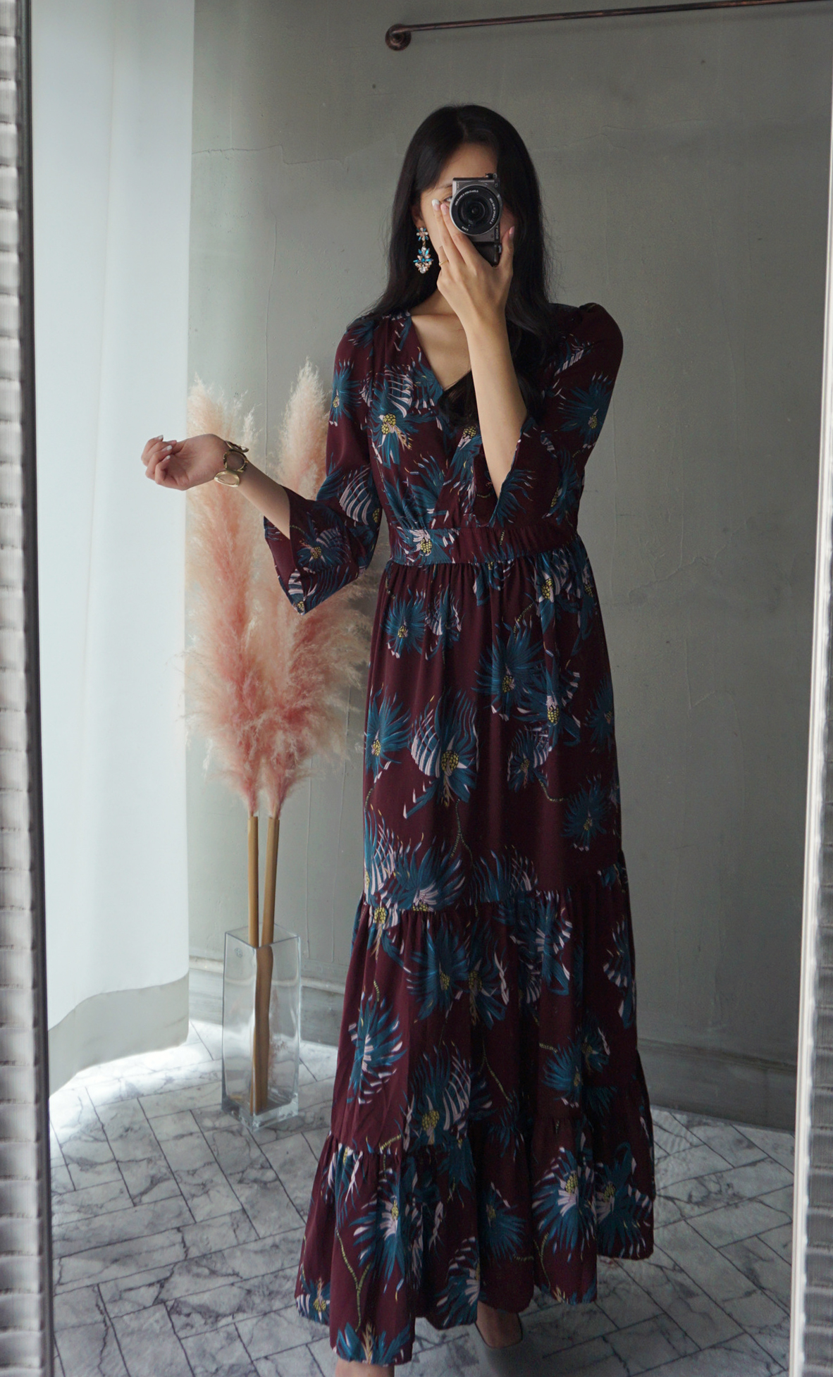 Free Shipping Autumn chiffon chiffon long-sleeved 