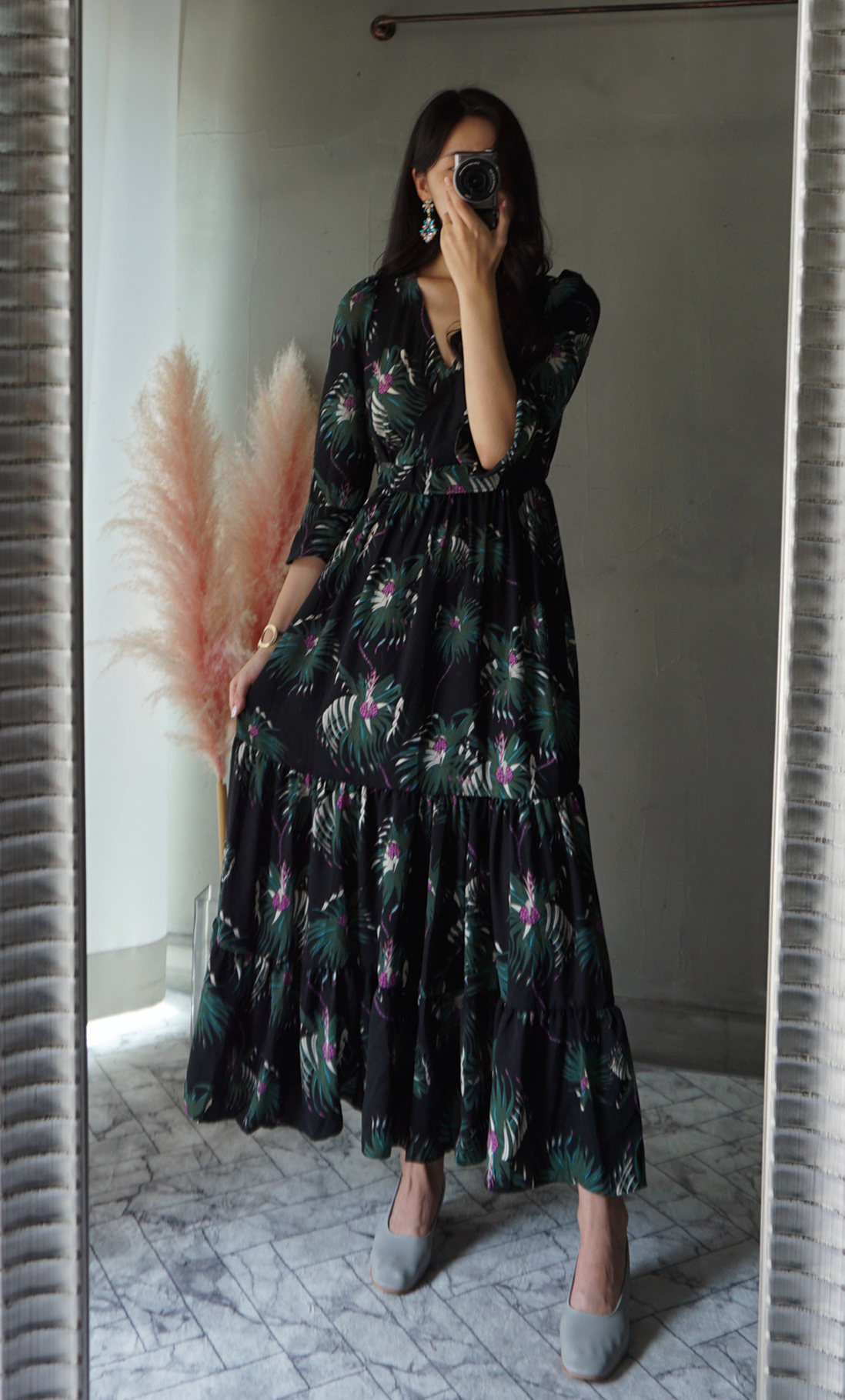 Free Shipping Autumn chiffon chiffon long-sleeved 