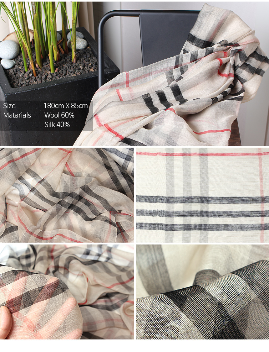 Wool silk check scarf woman woman autumn high mama birthday gift modal 30s friends