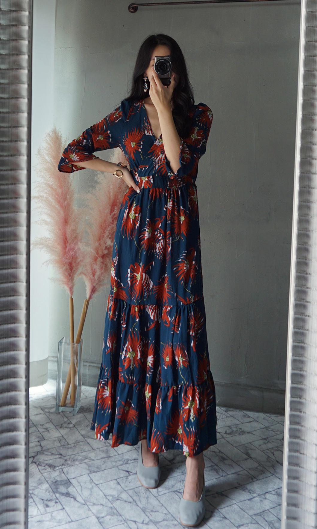 Free Shipping Autumn chiffon chiffon long-sleeved 