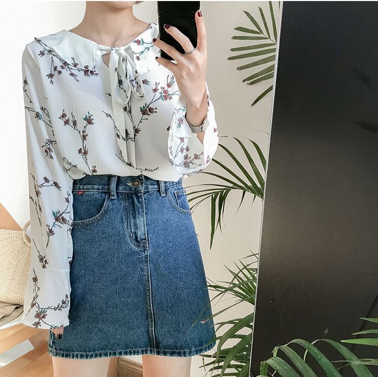 NEW FASHION LADY GIRL Blouse Cotton Flower Blouse