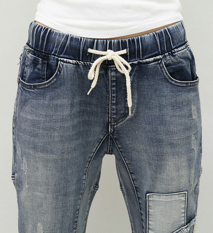 Women Jeans Pants Point Denim Exhaust Pants S ~ XL