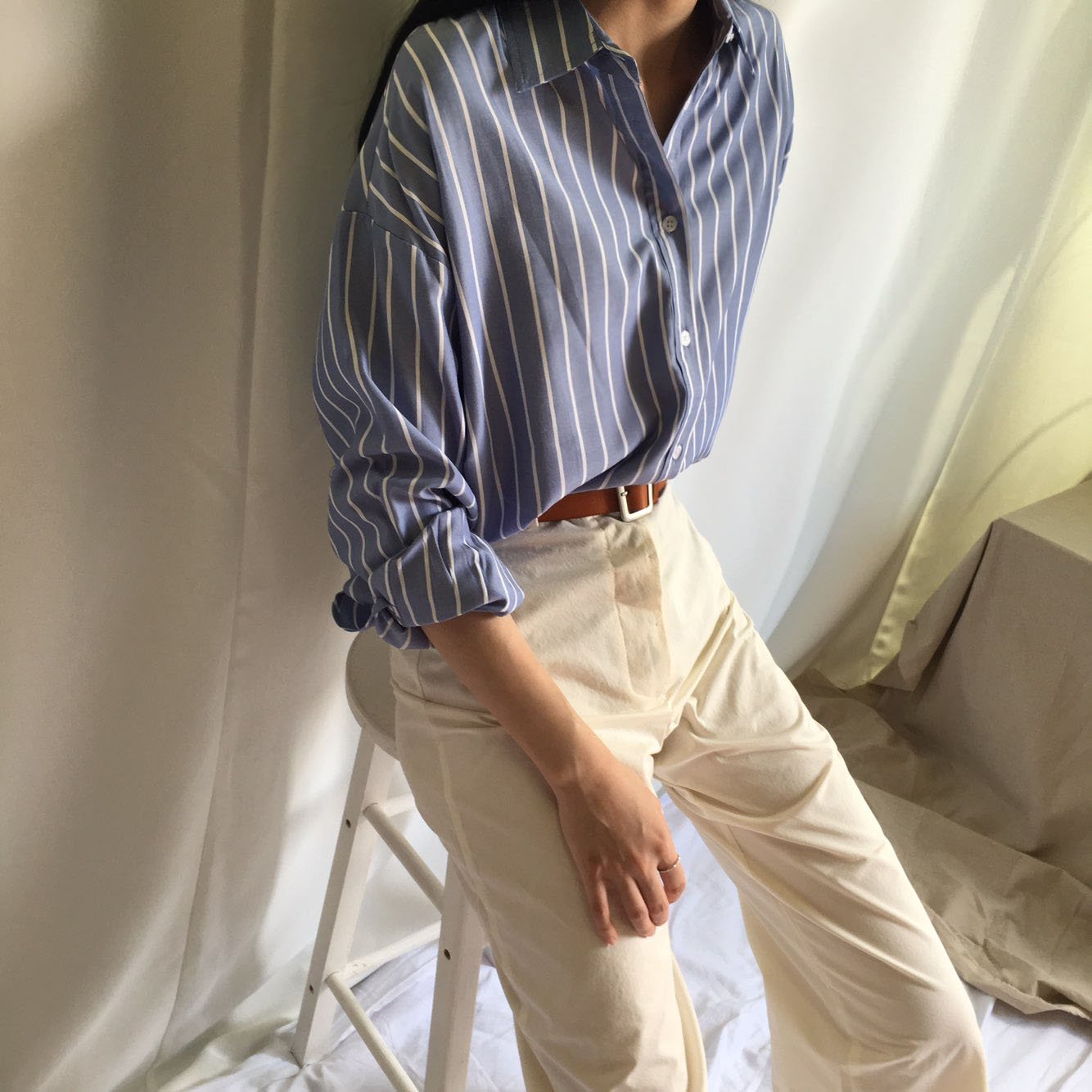 NEW FASHION LADY GIRL Blouse BASIC Autumn Stripe