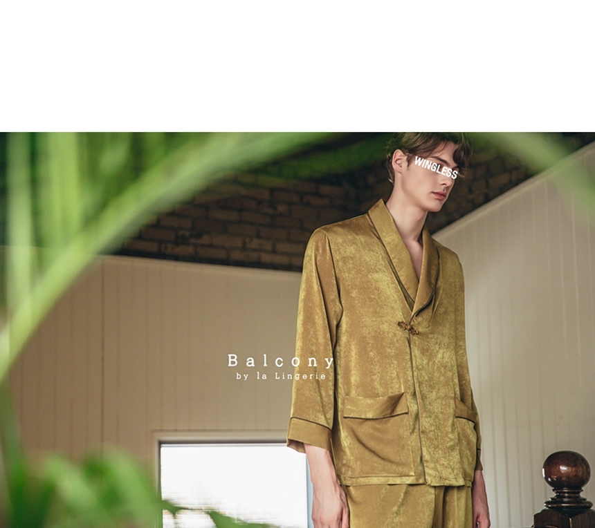 New modern style cheongsam knot couple pajamas paj