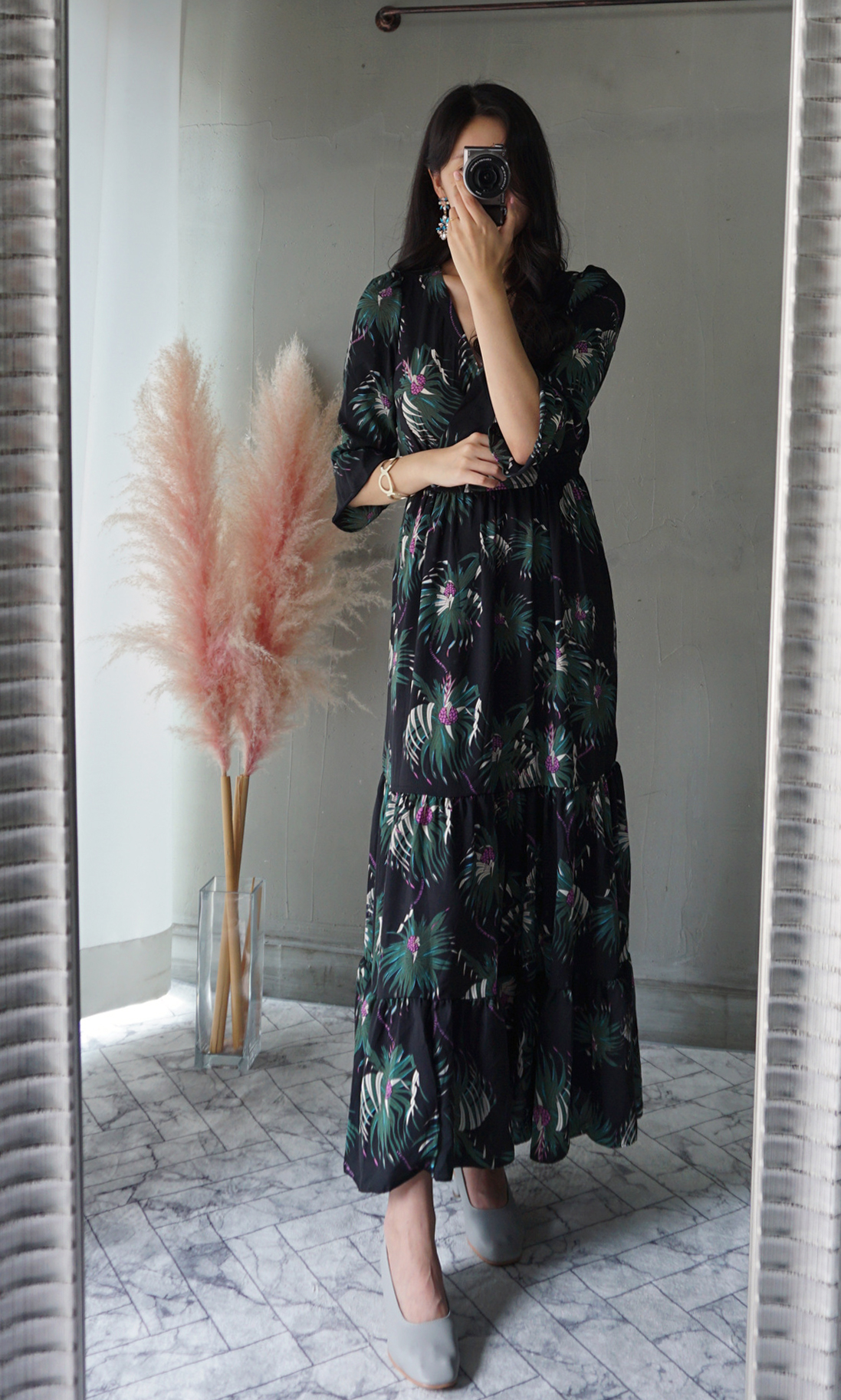 Free Shipping Autumn chiffon chiffon long-sleeved 