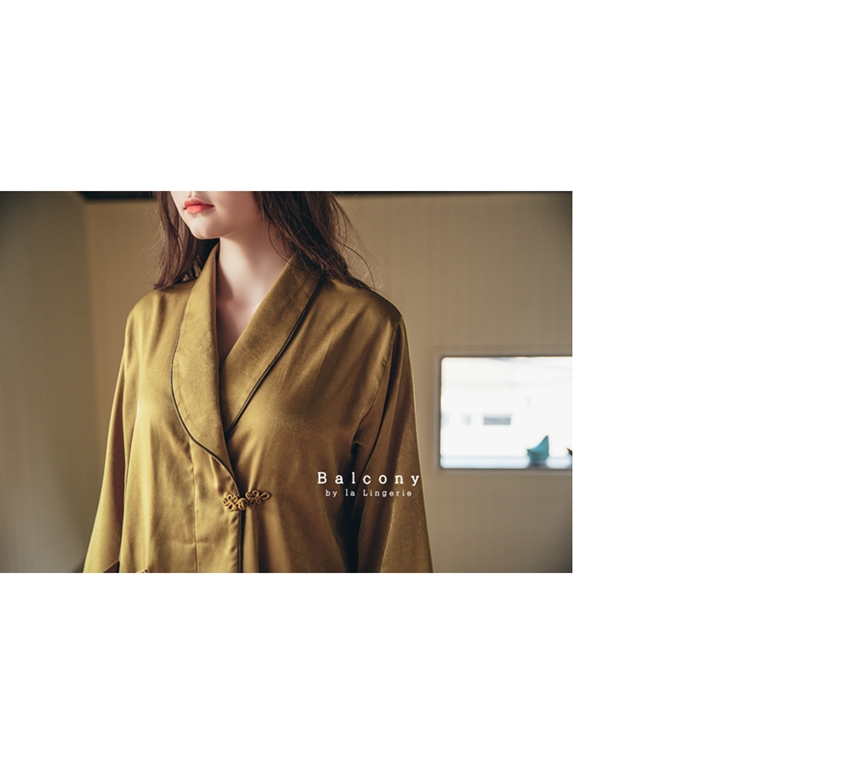 New modern style cheongsam knot couple pajamas paj