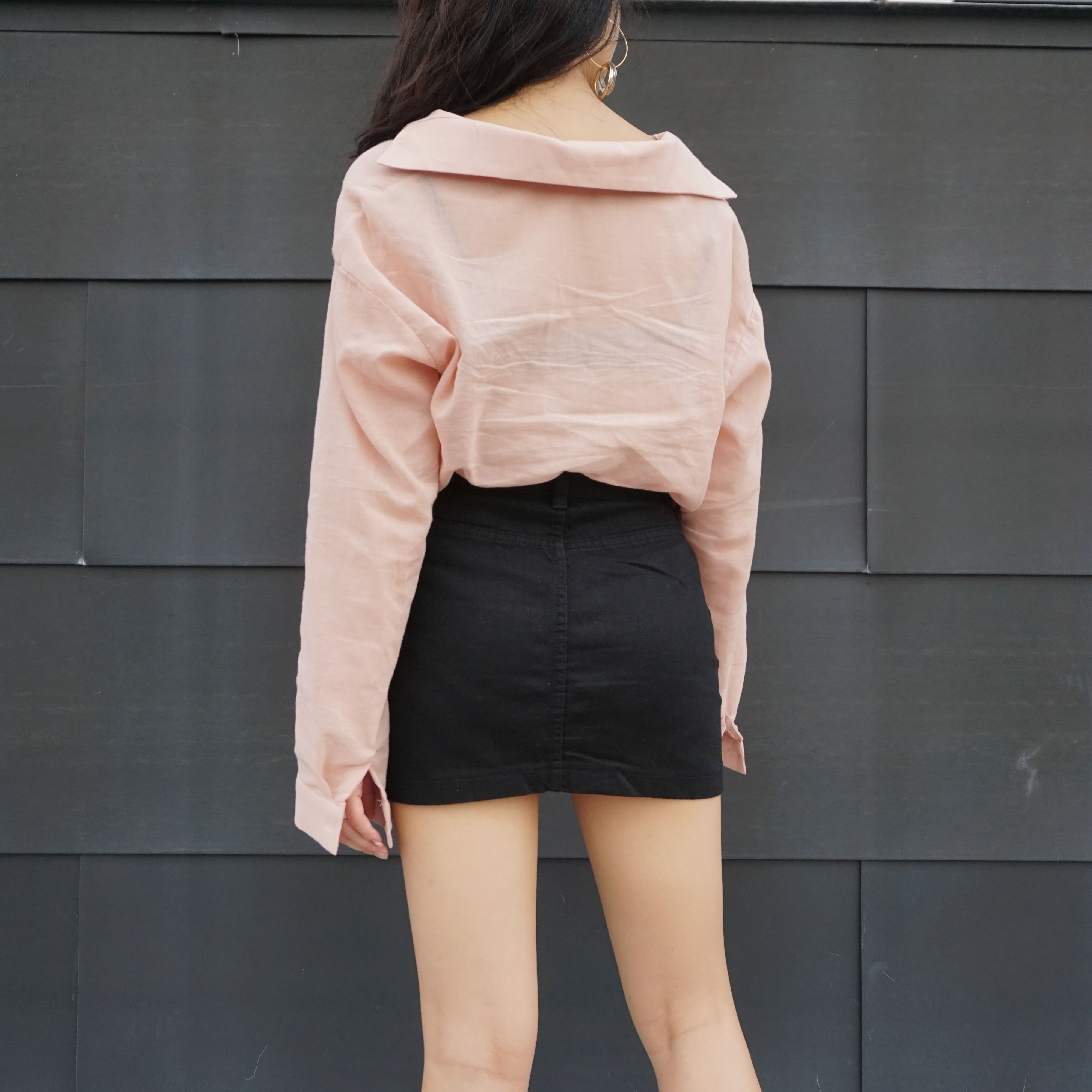 'Nuruaa' A-Line Cotton Miniskirt White Black