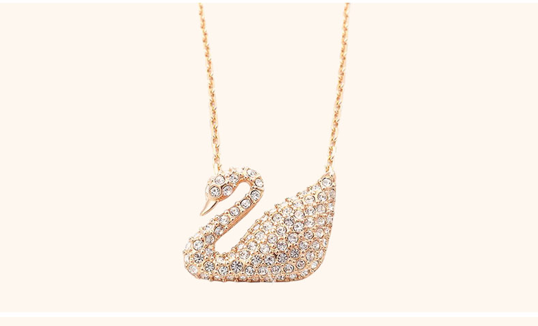 NEW SWAROVSKI NECKLACE Swarovski Swan Rose Gold Ne