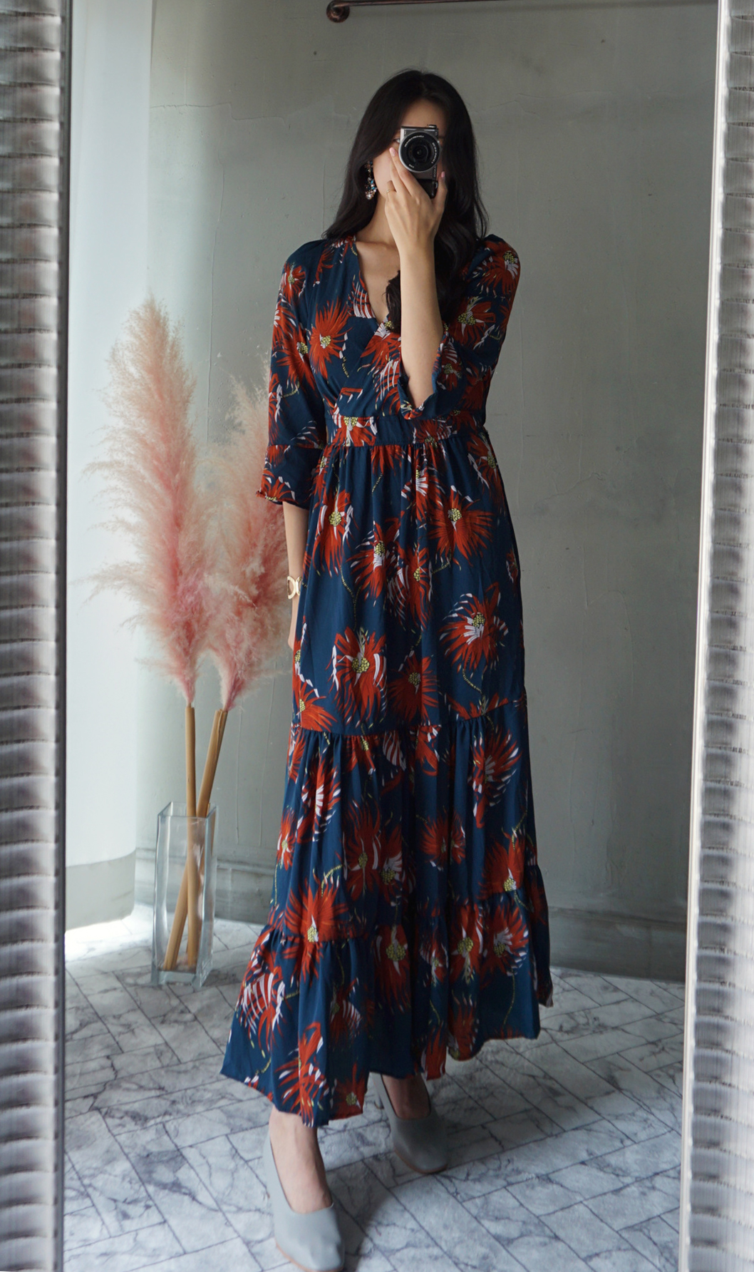 Free Shipping Autumn chiffon chiffon long-sleeved 