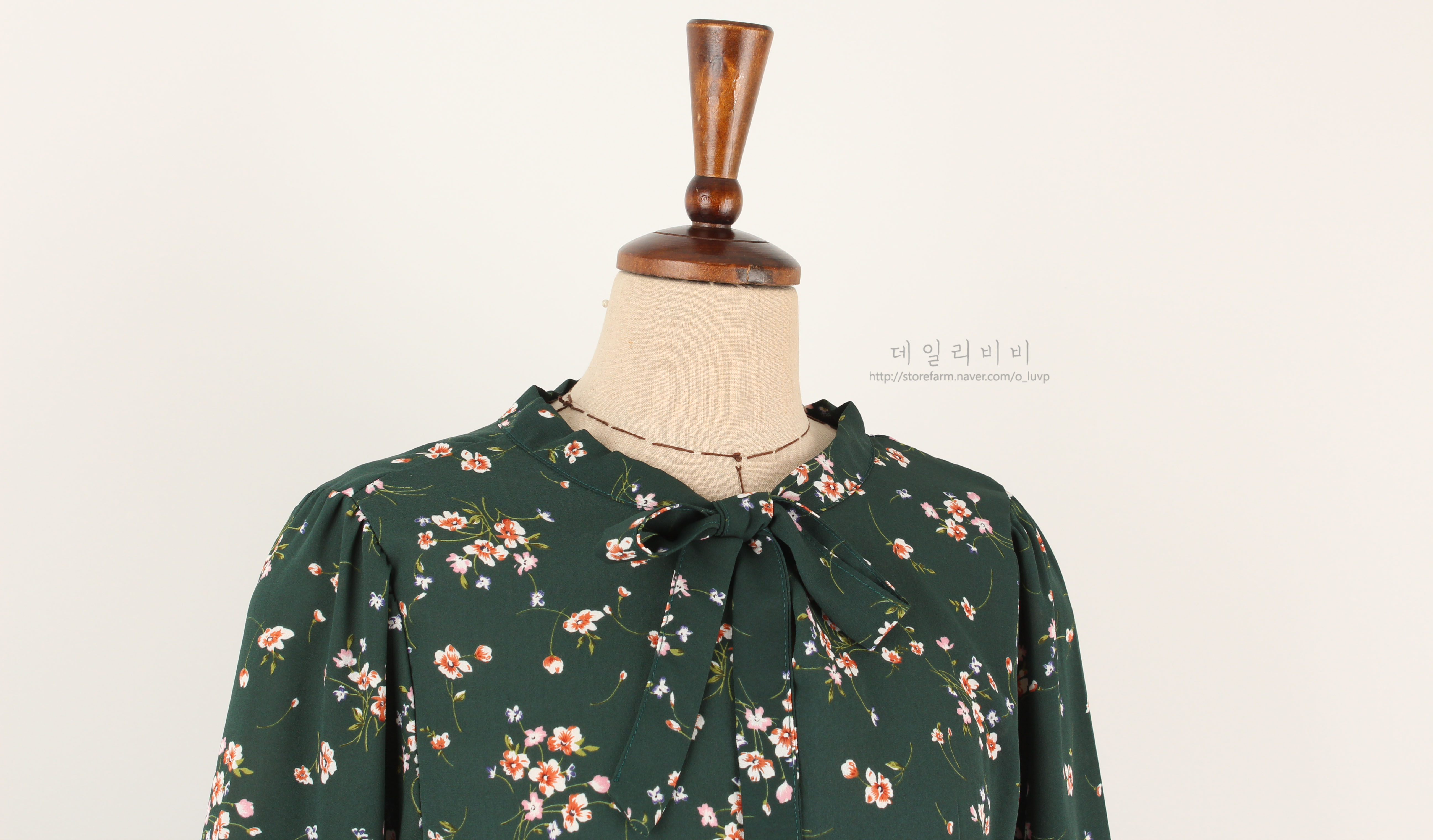 Flower Ribbon Tie Chiffon Dress 3color Light Autum