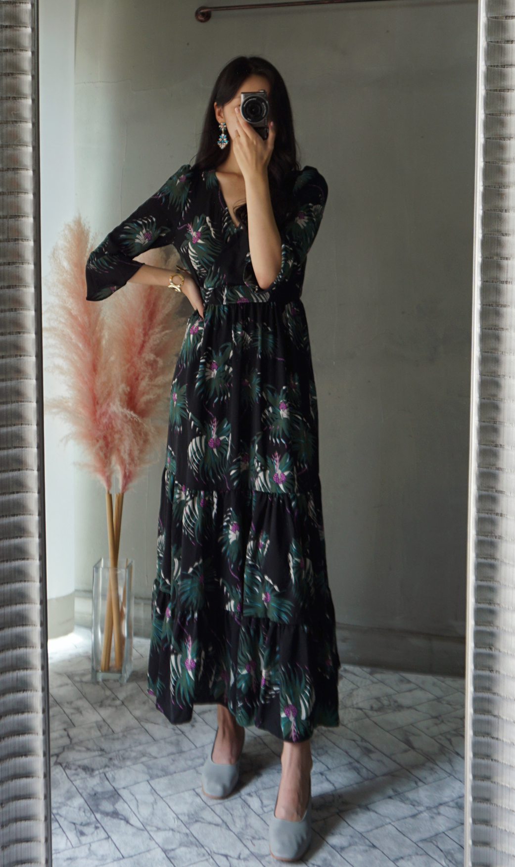 Free Shipping Autumn chiffon chiffon long-sleeved 