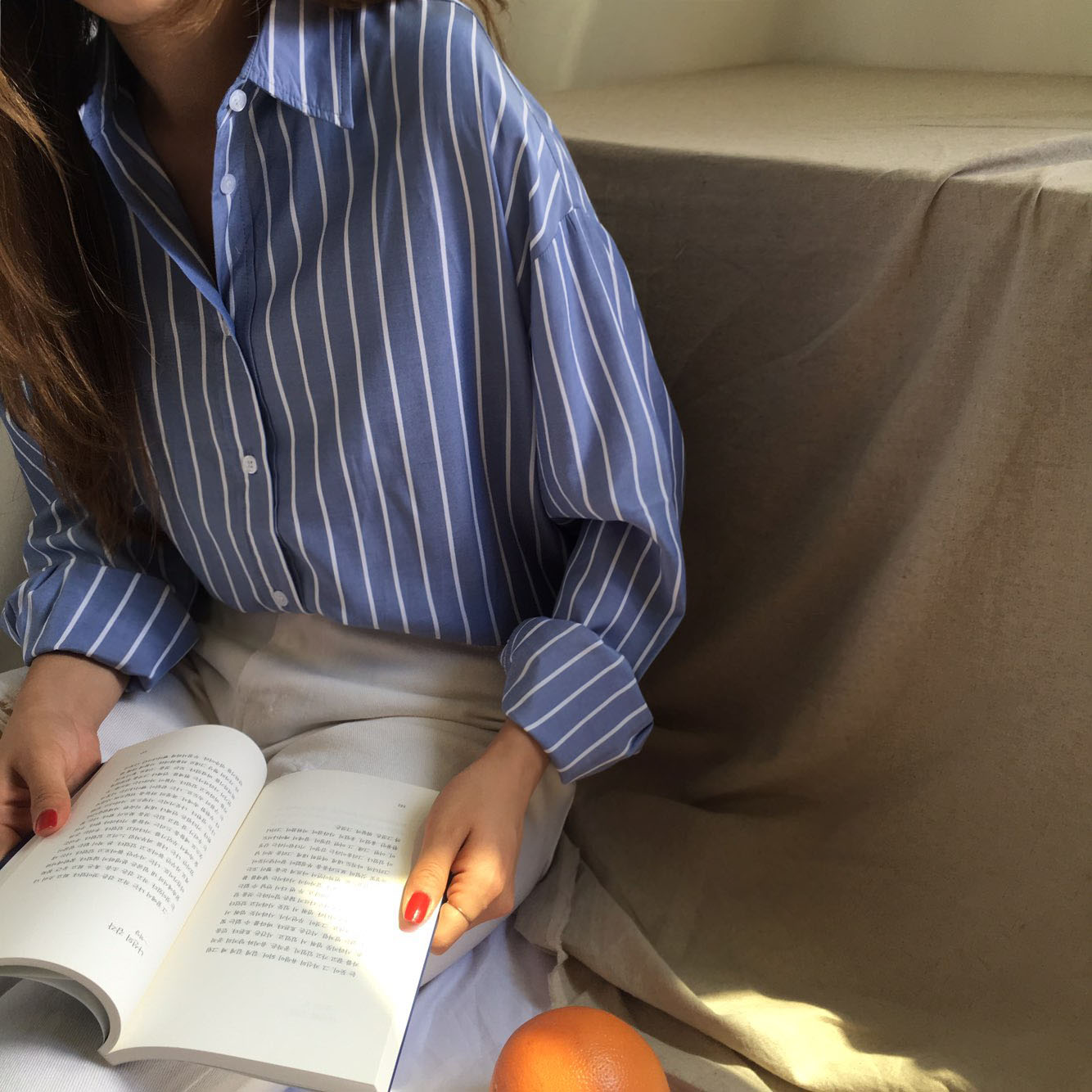 NEW FASHION LADY GIRL Blouse BASIC Autumn Stripe