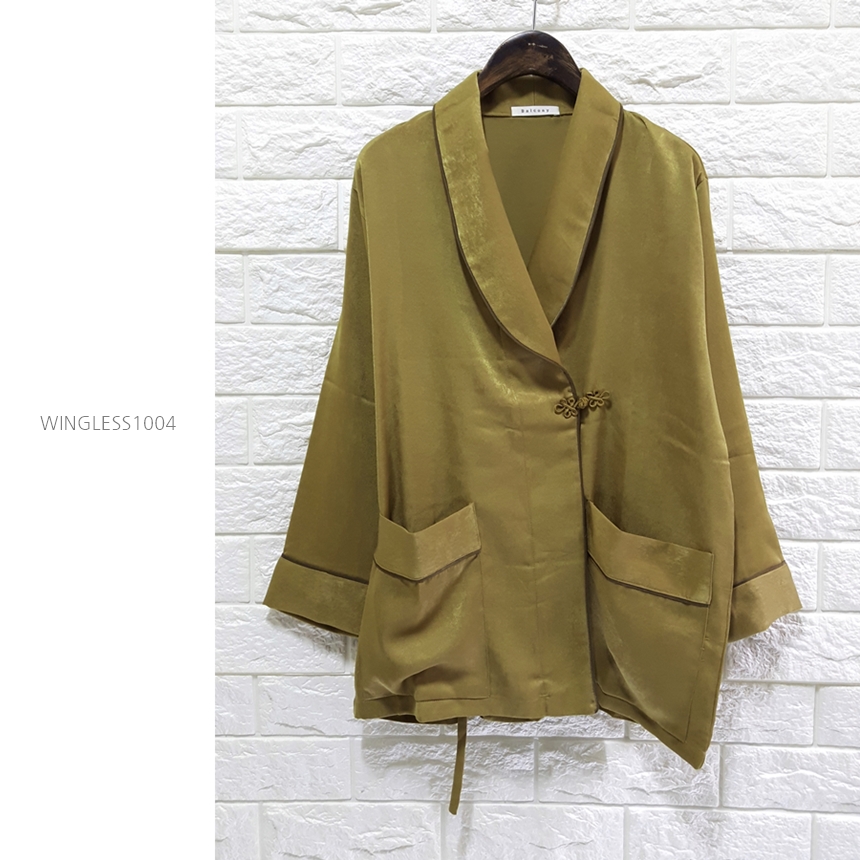 New modern style cheongsam knot couple pajamas paj