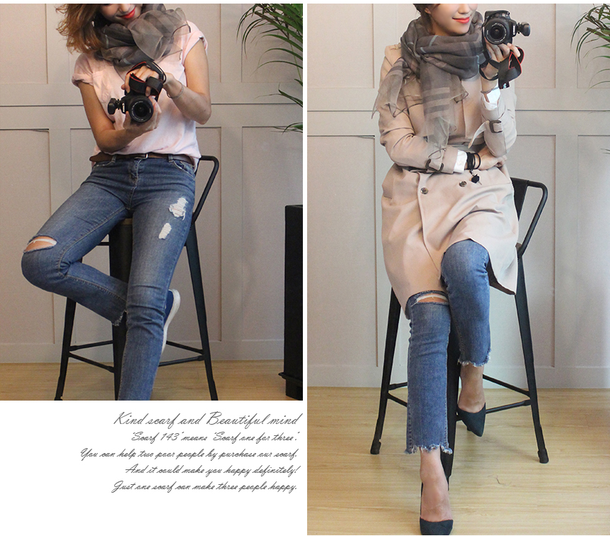 Wool silk check scarf woman woman autumn high mama birthday gift modal 30s friends