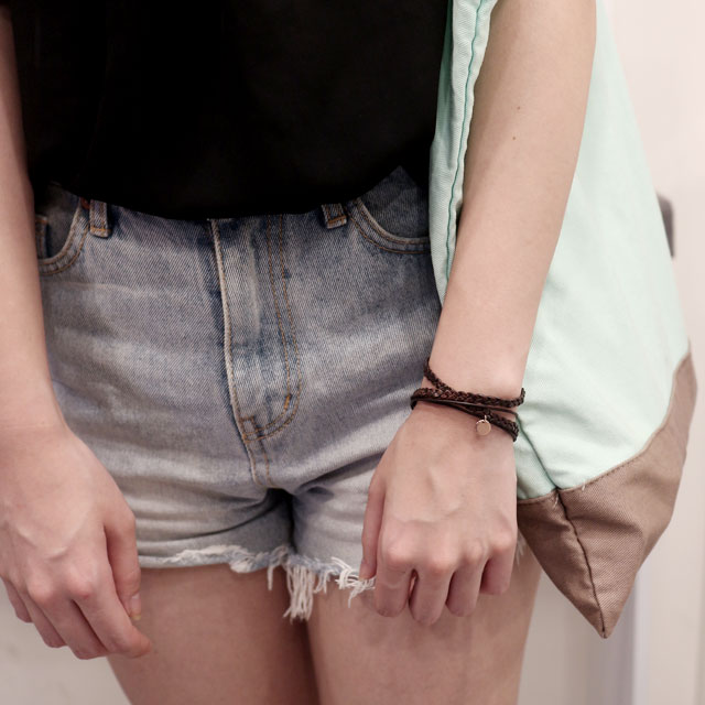 Leather Leather Layered Twine Bracelet Woman Fall Fashion Twist