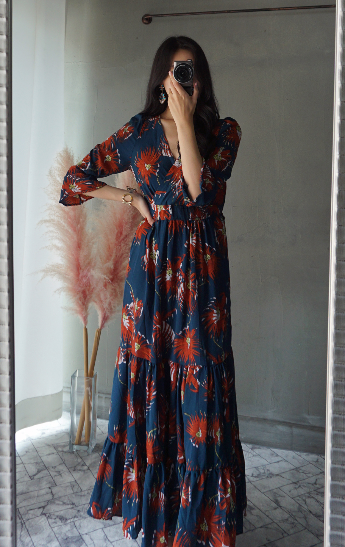 Free Shipping Autumn chiffon chiffon long-sleeved 