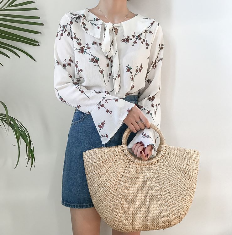 NEW FASHION LADY GIRL Blouse Cotton Flower Blouse