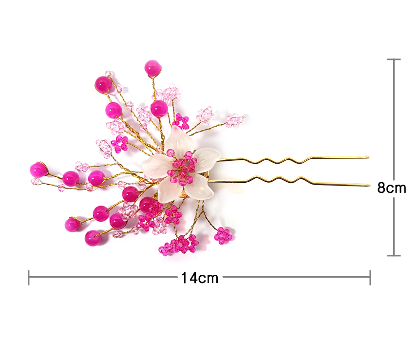 NEW HAIR CLIP HOOP fine white flower back hairpin 