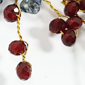 Fine Elegant White Side Stand Back Flower Hanbok H