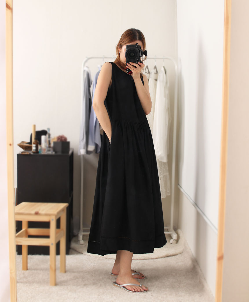 NEW FASHION LADY GIRL DRESS sleeveless hem punchin