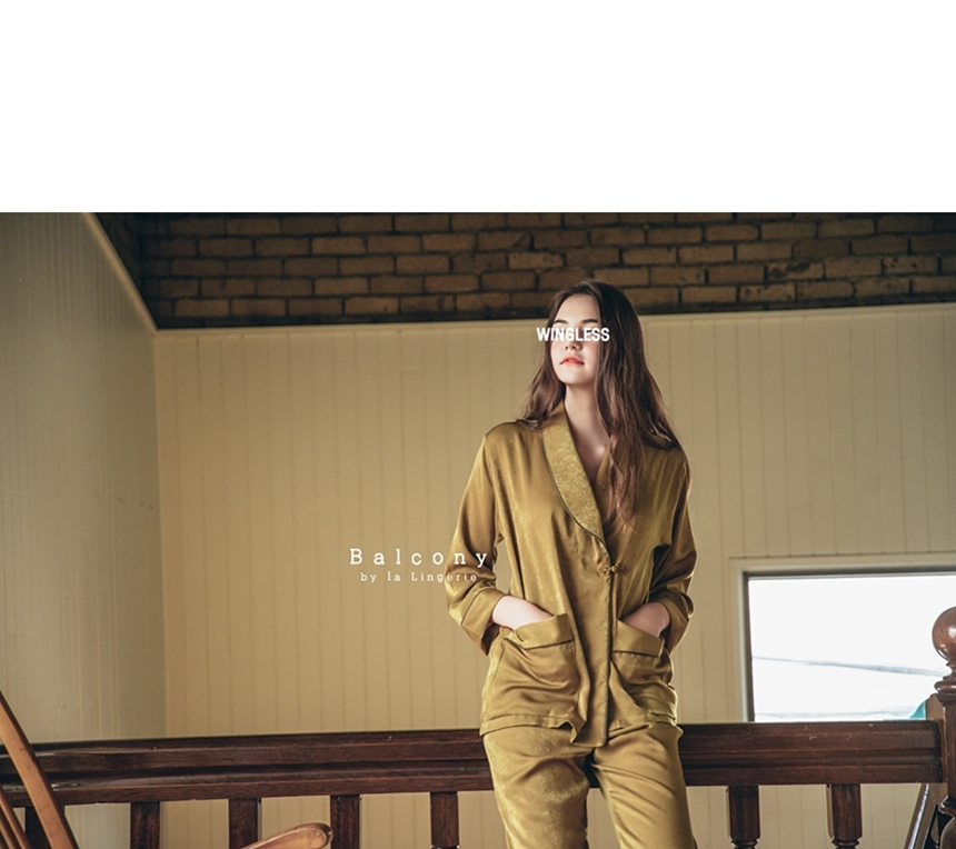 New modern style cheongsam knot couple pajamas paj