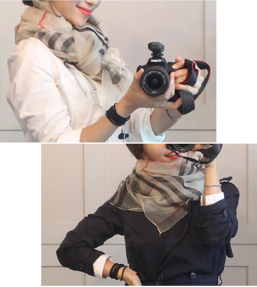 Wool silk check scarf woman woman autumn high mama birthday gift modal 30s friends