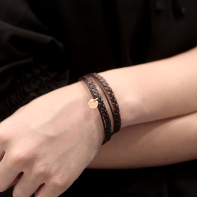 Leather Leather Layered Twine Bracelet Woman Fall Fashion Twist