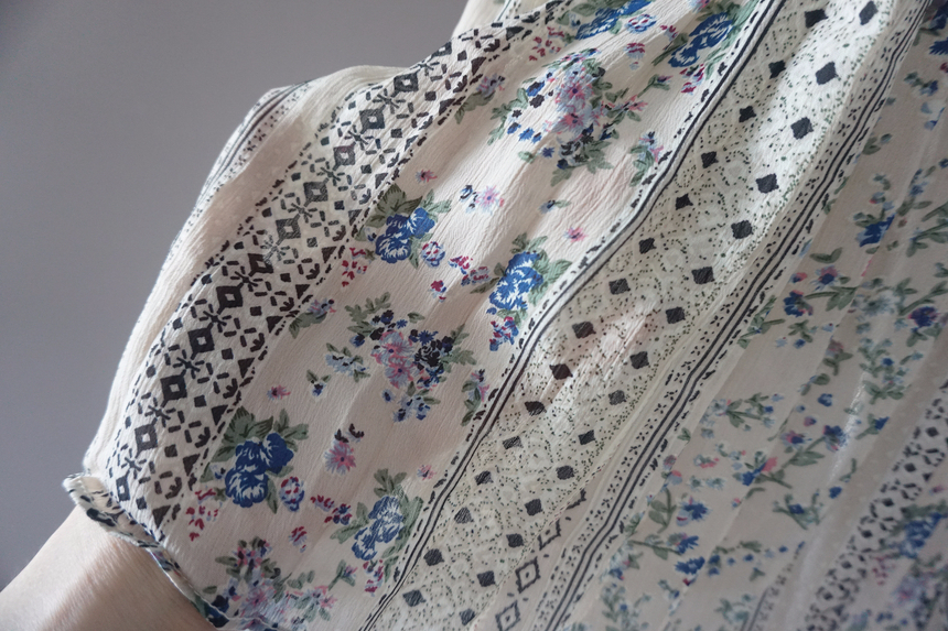 Goddess Autumn Long Pleated Dress Chiffon Flower 3