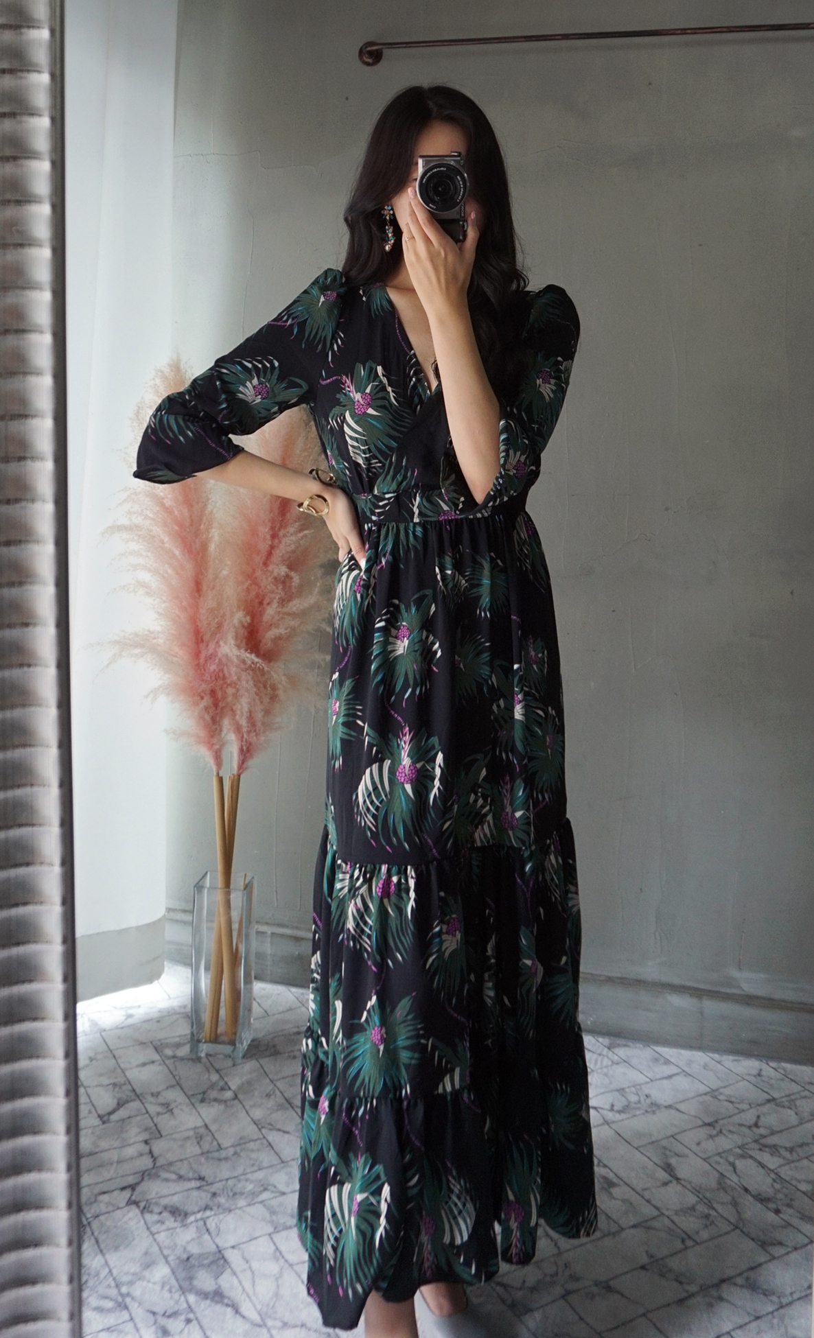 Free Shipping Autumn chiffon chiffon long-sleeved 